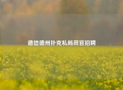 德信德州扑克私局荷官招聘