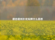 德信德州扑克短牌什么意思