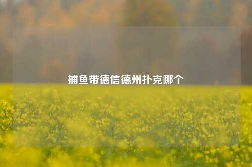 捕鱼带德信德州扑克哪个