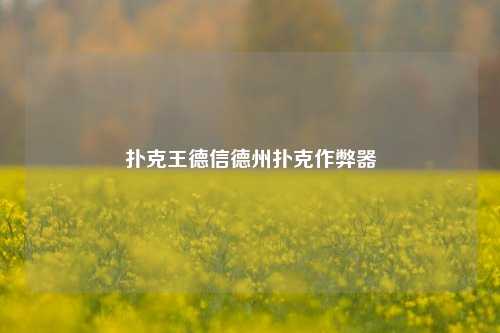 扑克王德信德州扑克作弊器
