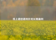 线上德信德州扑克长期盈利