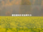 德信德州扑克张牌大小