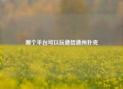 哪个平台可以玩德信德州扑克