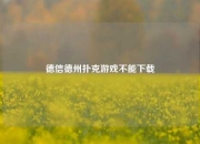 德信德州扑克游戏不能下载