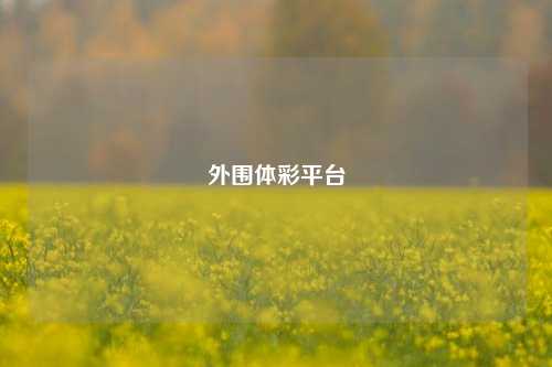 外围体彩平台
