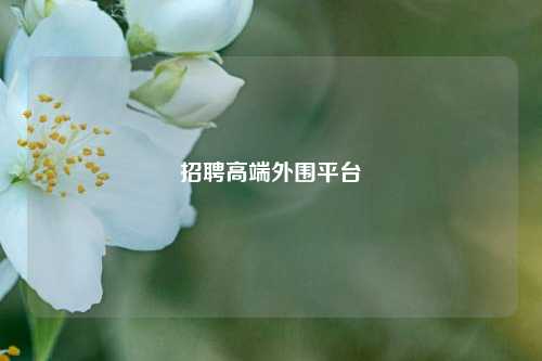 招聘高端外围平台
